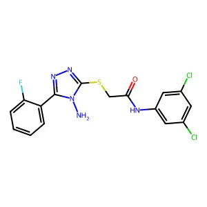 2-{[4-amino-5-(2-fluorophenyl)-4H-1,2,4-triazol-3-yl]sulfanyl}-N-(3,5-dichlorophenyl)acetamide structure