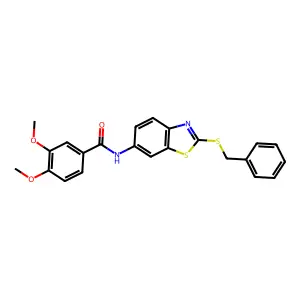N-(2-benzylsulfanyl-1,3-benzothiazol-6-yl)-3,4-dimethoxybenzamide structure