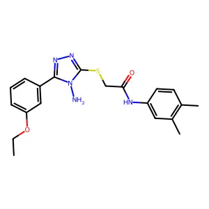 2-[4-amino-5-(3-ethoxyphenyl)(1,2,4-triazol-3-ylthio)]-N-(3,4-dimethylphenyl)a cetamide structure