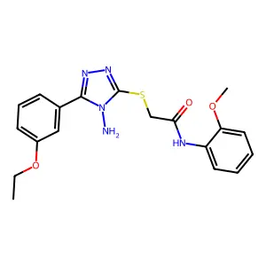 2-[4-amino-5-(3-ethoxyphenyl)(1,2,4-triazol-3-ylthio)]-N-(2-methoxyphenyl)acet amide structure