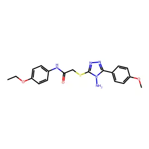 2-((4-amino-5-(4-methoxyphenyl)-4H-1,2,4-triazol-3-yl)thio)-N-(4-ethoxyphenyl)acetamide structure
