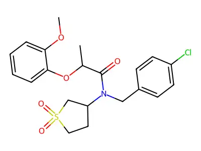 N-(4-chlorobenzyl)-N-(1,1-dioxidotetrahydrothiophen-3-yl)-2-(2-methoxyphenoxy)propanamide structure