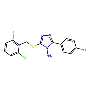 3-[(6-chloro-2-fluorophenyl)methylthio]-5-(4-chlorophenyl)-1,2,4-triazole-4-yl amine structure