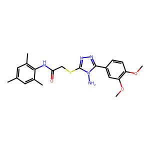 2-{[4-amino-5-(3,4-dimethoxyphenyl)-4H-1,2,4-triazol-3-yl]sulfanyl}-N-(2,4,6-trimethylphenyl)acetamide structure