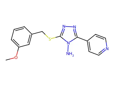 3-[(3-Methoxyphenyl)methylsulfanyl]-5-pyridin-4-yl-1,2,4-triazol-4-amine structure