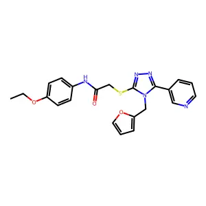 N-(4-ethoxyphenyl)-2-{[4-(furan-2-ylmethyl)-5-(pyridin-3-yl)-4H-1,2,4-triazol-3-yl]sulfanyl}acetamide structure