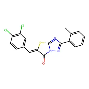 (5Z)-5-(3,4-dichlorobenzylidene)-2-(2-methylphenyl)[1,3]thiazolo[3,2-b][1,2,4]triazol-6(5H)-one structure