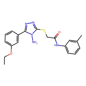 2-[4-amino-5-(3-ethoxyphenyl)(1,2,4-triazol-3-ylthio)]-N-(3-methylphenyl)aceta mide structure