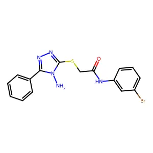 2-[(4-amino-5-phenyl-4H-1,2,4-triazol-3-yl)sulfanyl]-N-(3-bromophenyl)acetamide structure