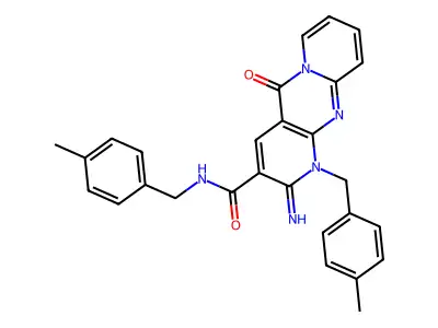 2-imino-N,1-bis(4-methylbenzyl)-5-oxo-1,5-dihydro-2H-dipyrido[1,2-a:2',3'-d]pyrimidine-3-carboxamide structure