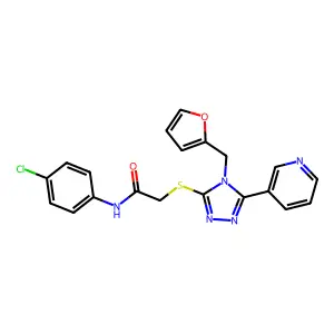 N-(4-chlorophenyl)-2-{[4-(furan-2-ylmethyl)-5-(pyridin-3-yl)-4H-1,2,4-triazol-3-yl]sulfanyl}acetamide structure