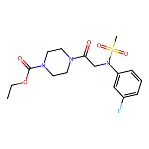Ethyl 4-{[3-fluoro(methylsulfonyl)anilino]acetyl}-1-piperazinecarboxylate structure
