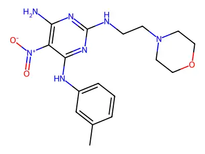 N2-(2-morpholinoethyl)-5-nitro-N4-(m-tolyl)pyrimidine-2,4,6-triamine structure