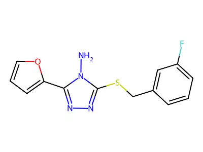 5-[(3-Fluorophenyl)methylthio]-3-(2-furyl)-1,2,4-triazole-4-ylamine structure
