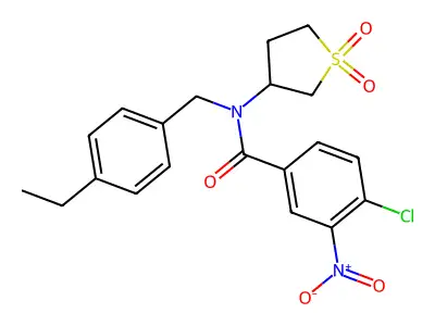 4-chloro-N-(1,1-dioxidotetrahydrothiophen-3-yl)-N-(4-ethylbenzyl)-3-nitrobenzamide structure