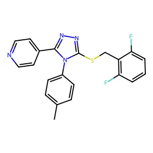 4-{5-[(2,6-difluorobenzyl)sulfanyl]-4-(4-methylphenyl)-4H-1,2,4-triazol-3-yl}pyridine structure