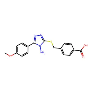 4-{[4-Amino-5-(4-methoxyphenyl)-1,2,4-triazol-3-ylthio]methyl}benzoic acid structure