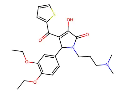 5-(3,4-diethoxyphenyl)-1-[3-(dimethylamino)propyl]-3-hydroxy-4-(2-thienylcarbo nyl)-3-pyrrolin-2-one structure