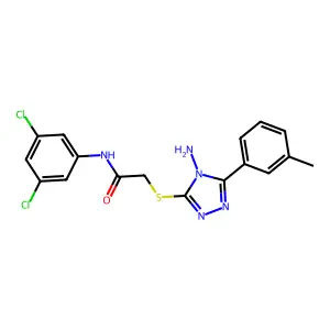 2-((4-amino-5-(m-tolyl)-4H-1,2,4-triazol-3-yl)thio)-N-(3,5-dichlorophenyl)acetamide structure