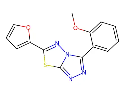 2-[6-(2-Furyl)[1,2,4]triazolo[3,4-b][1,3,4]thiadiazol-3-yl]phenyl methyl ether structure