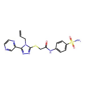 2-{[4-(prop-2-en-1-yl)-5-(pyrazin-2-yl)-4H-1,2,4-triazol-3-yl]sulfanyl}-N-(4-sulfamoylphenyl)acetamide structure
