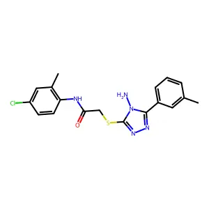 2-{[4-amino-5-(3-methylphenyl)-4H-1,2,4-triazol-3-yl]sulfanyl}-N-(4-chloro-2-methylphenyl)acetamide structure
