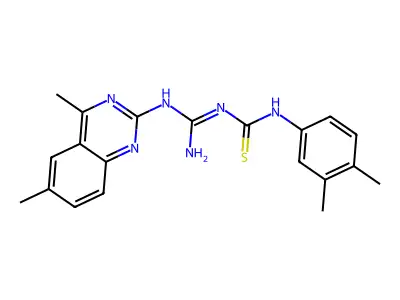1-(3,4-dimethylphenyl)-3-[N-(4,6-dimethylquinazolin-2-yl)carbamimidoyl]thiourea structure