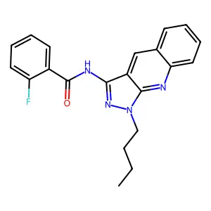 N-(1-butylpyrazolo[3,4-b]quinolin-3-yl)-2-fluorobenzamide structure