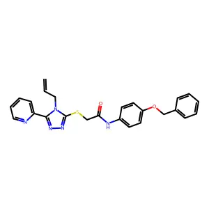 N-[4-(benzyloxy)phenyl]-2-{[4-(prop-2-en-1-yl)-5-(pyridin-2-yl)-4H-1,2,4-triazol-3-yl]sulfanyl}acetamide structure