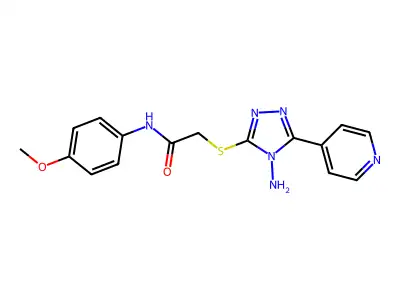 2-((4-Amino-5-(4-pyridinyl)-4H-1,2,4-triazol-3-YL)thio)-N-(4-meo-PH)acetamide structure
