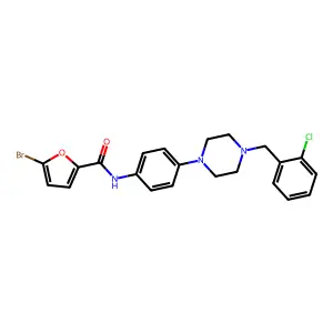 5-bromo-N-[4-[4-[(2-chlorophenyl)methyl]piperazin-1-yl]phenyl]furan-2-carboxamide structure