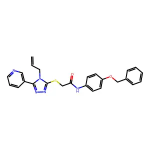 N-[4-(benzyloxy)phenyl]-2-{[4-(prop-2-en-1-yl)-5-(pyridin-3-yl)-4H-1,2,4-triazol-3-yl]sulfanyl}acetamide structure