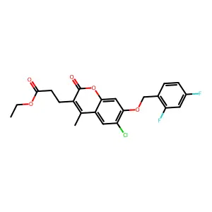 ethyl 3-{6-chloro-7-[(2,4-difluorobenzyl)oxy]-4-methyl-2-oxo-2H-chromen-3-yl}propanoate structure