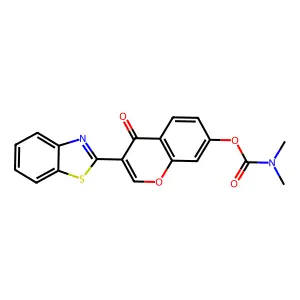 3-(benzo[d]thiazol-2-yl)-4-oxo-4H-chromen-7-yl dimethylcarbamate structure
