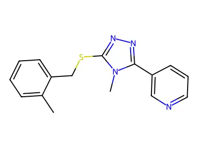 3-(4-Methyl-5-((2-methylbenzyl)thio)-4H-1,2,4-triazol-3-YL)pyridine structure