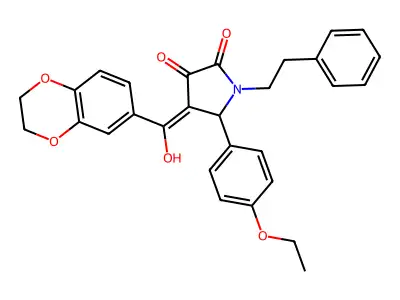 4-(2,3-dihydro-1,4-benzodioxine-6-carbonyl)-5-(4-ethoxyphenyl)-3-hydroxy-1-(2-phenylethyl)-2,5-dihydro-1H-pyrrol-2-one structure
