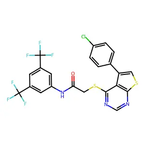 C22H12ClF6N3OS2 structure