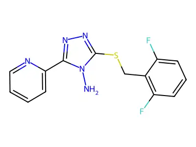 3-(2,6-Difluoro-benzylsulfanyl)-5-pyridin-2-yl-[1,2,4]triazol-4-ylamine structure