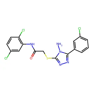 2-[4-amino-5-(3-chlorophenyl)(1,2,4-triazol-3-ylthio)]-N-(2,5-dichlorophenyl)a cetamide structure