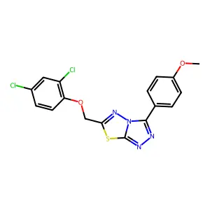 6-[(2,4-dichlorophenoxy)methyl]-3-(4-methoxyphenyl)[1,2,4]triazolo[3,4-b][1,3,4]thiadiazole structure