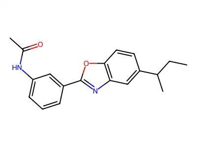 N-[3-(5-butan-2-yl-1,3-benzoxazol-2-yl)phenyl]acetamide structure