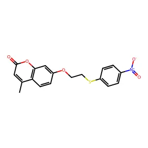 4-Methyl-7-[2-(4-nitrophenyl)sulfanylethoxy]chromen-2-one structure