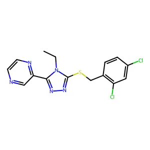 2-(5-((2,4-Dichlorobenzyl)thio)-4-ethyl-4H-1,2,4-triazol-3-YL)pyrazine structure