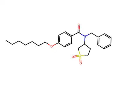 N-benzyl-N-(1,1-dioxidotetrahydrothiophen-3-yl)-4-(heptyloxy)benzamide structure