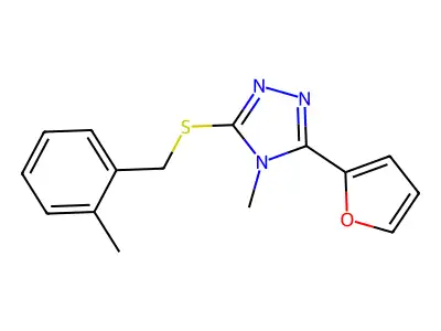 3-(2-Furyl)-4-methyl-5-((2-methylbenzyl)thio)-4H-1,2,4-triazole structure