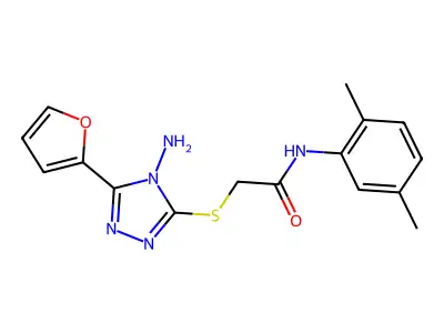 2-((4-amino-5-(furan-2-yl)-4H-1,2,4-triazol-3-yl)thio)-N-(2,5-dimethylphenyl)acetamide structure