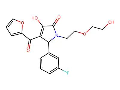 2-(3-fluorophenyl)-3-(furan-2-carbonyl)-4-hydroxy-1-[2-(2-hydroxyethoxy)ethyl]-2H-pyrrol-5-one structure