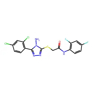 2-[4-amino-5-(2,4-dichlorophenyl)(1,2,4-triazol-3-ylthio)]-N-(2,4-difluorophen yl)acetamide structure