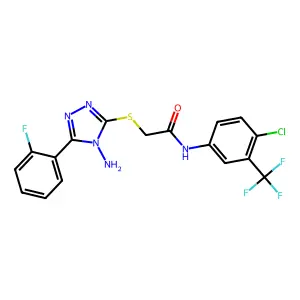 2-{[4-amino-5-(2-fluorophenyl)-4H-1,2,4-triazol-3-yl]sulfanyl}-N-[4-chloro-3-(trifluoromethyl)phenyl]acetamide structure