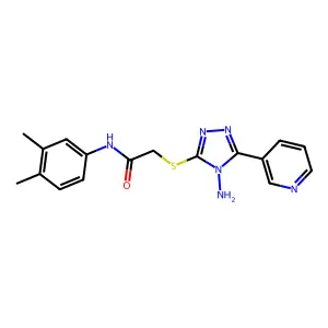 2-(4-amino-5-(3-pyridyl)(1,2,4-triazol-3-ylthio))-N-(3,4-dimethylphenyl)acetam ide structure